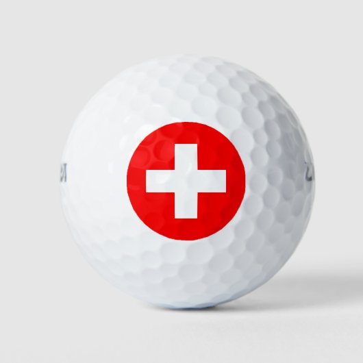 Balles De Golf Drapeau Suisse (Devant)