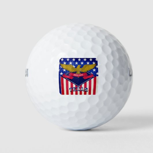 Balles De Golf Drapeau Texas USA (Devant)