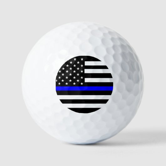 Balles De Golf Drapeau US de la Ligne Bleue Mince (Recto)