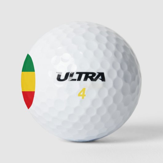 Balles De Golf Drapeau vert, or (jaune) et rouge (Logo)
