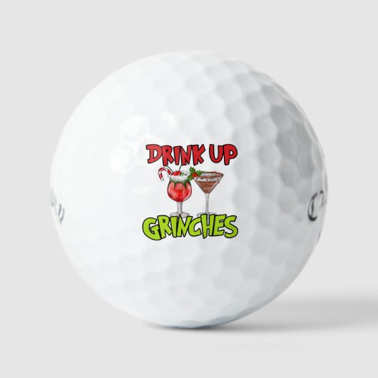 Balles De Golf Drink Up Grinches - Christmas Golf Humor (Recto)