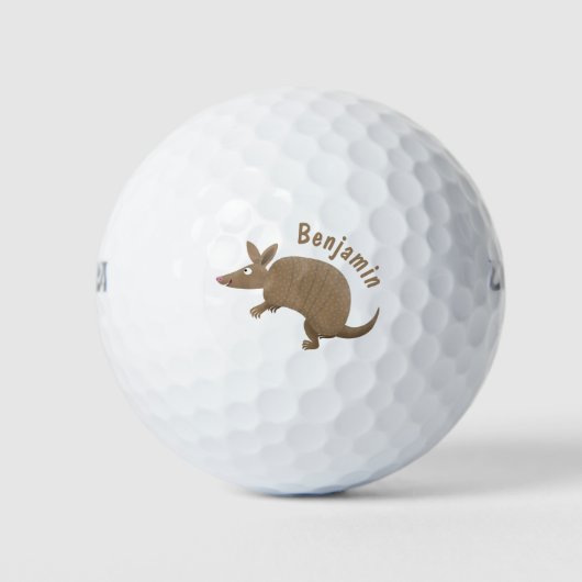 Balles De Golf Drôle armadillo joyeux dessin animé (Devant)