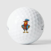 Balles De Golf Drôle Bossy Cartoon Rooster (Recto)