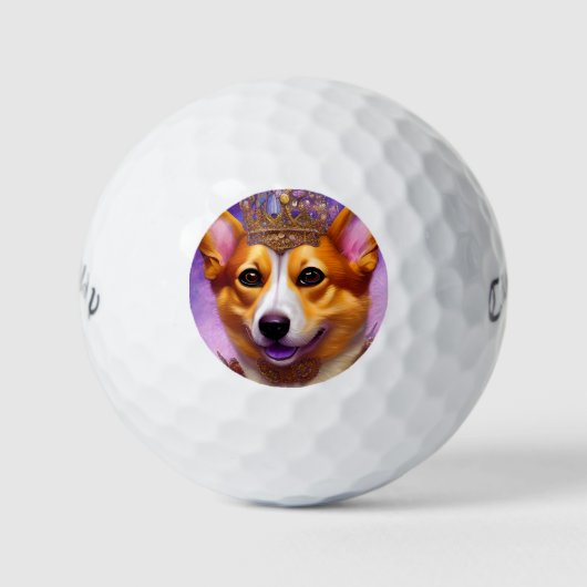 Balles De Golf Drôle Chien Custom Callaway Golf Balls | Corgi Que (Devant)