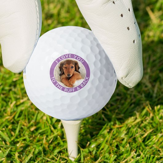 Balles De Golf Drôle Chien Photo Lavender Blanc Custom Golf Balls
