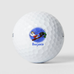 Balles De Golf Drôle cockatoo jouant de la guitare rock dessin an