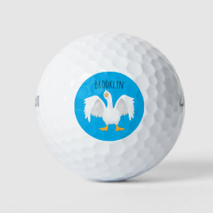 Balles De Golf Drôle curieuse dessin animé d'oie domestique