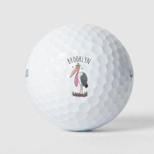 Balles De Golf Drôle dessin animé de cigogne en marabou
