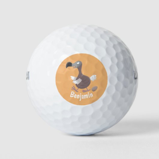 Balles De Golf Drôle dessin animé d'oiseau de dodo (Devant)