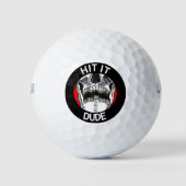 Balles de Golf Drôle Frappe-le Mec Cool Crâne (Devant)