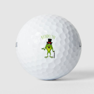 Balles De Golf Drôle grenouille avec chapeau dessus dessin animé