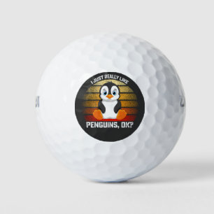Balles De Golf Drôle, j'aime vraiment beaucoup les manchots OK