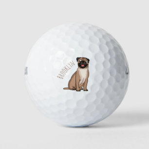 Balles De Golf Drôle joyeux dessin animé de chien de carlin