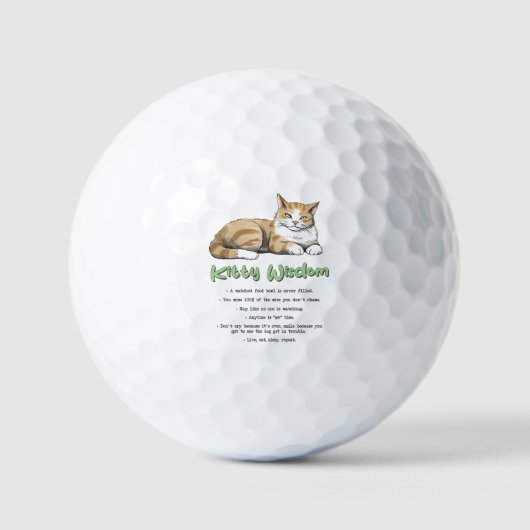 Balles De Golf Drôle Kitty sagesse (Recto)