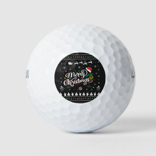 Balles De Golf Drôle Mauvais Joyeux Noël (Devant)