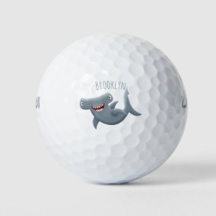 Balles De Golf Drôle mignon requin marteau dessin animé