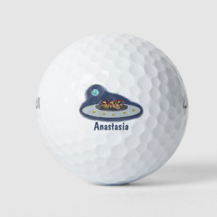 Balles De Golf Drôle poule dans l'espace dessin animé