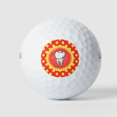 Balles De Golf Drôle Rouge Blanc Extrait Molar Starburst Cartoon (Devant)