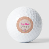 Balles De Golf Dusty Rose rétro floral "Bonjour quatre oh!" (Recto)