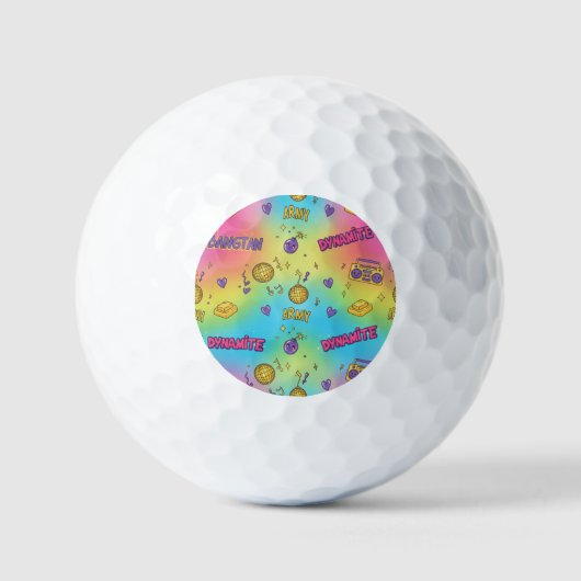 Balles De Golf Dynamite Pop Art Rainbow Pattern (Recto)