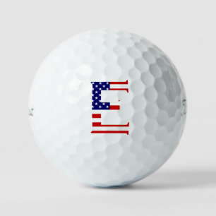 Balles De Golf E Monogramme superposé sur le drapeau américain tp