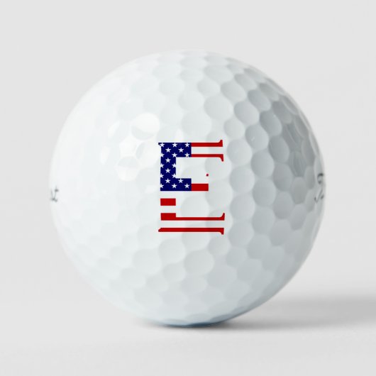 Balles De Golf E Monogramme superposé sur le drapeau américain tp (Recto)