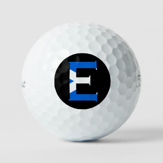 Balles De Golf E Monogramme superposé sur le drapeau écossais tpv (Recto)