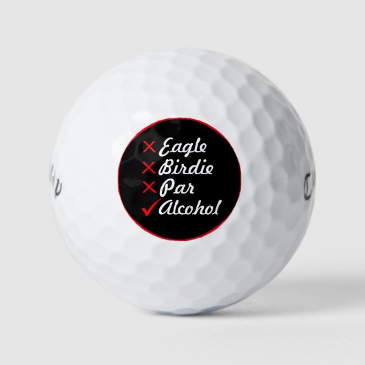 Balles De Golf Eagle Birdie Par Alcohol 2 Golf Humour (Devant)