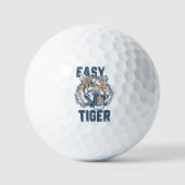 Balles De Golf Easy Tiger Funny Saying Wild Animal Illustration (Recto)