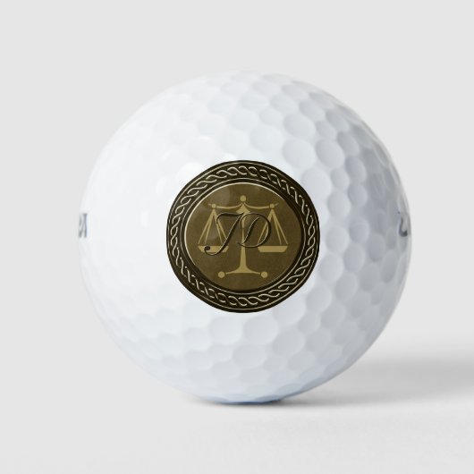 Balles De Golf Échelles de justice | Initiales de l'avocat (Devant)