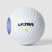 Balles De Golf Écriture cursive éditable | Blanc et violet (Logo)