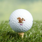 Balles De Golf Écureuil à l'aquarelle avec monogramme d'animal de (T-shirt Insitu)