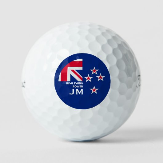 Balles De Golf Editable Kiwi New Zealander Golfing (Recto)