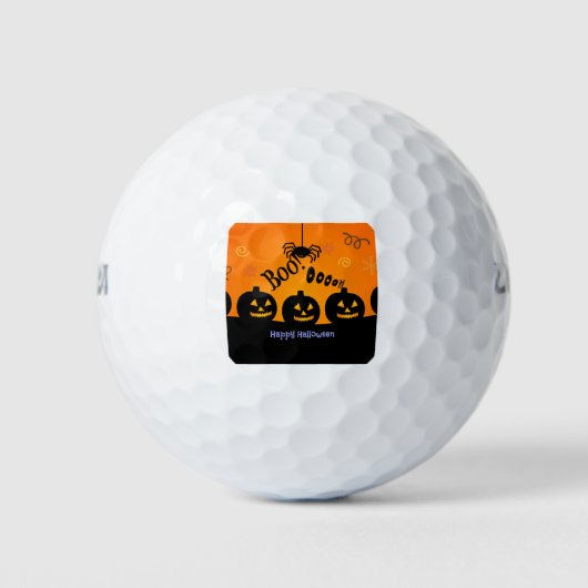 Balles De Golf Éffrayant Halloween Citrouilles Jack-o-Lanterns (Devant)