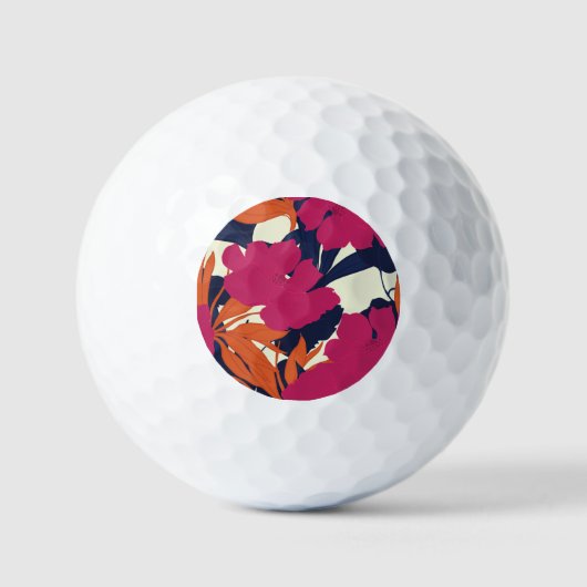 Balles De Golf Élégance florale : motif abstrait (Recto)