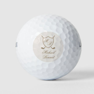 Balles De Golf Élégant Classic Crest Monogram Mariage de golf