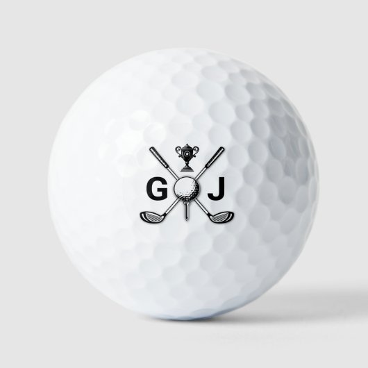 Balles De Golf Elegant Golf Monogram Design (Recto)