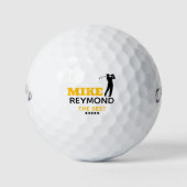 Balles De Golf Elegant Golfer Yellow Name Mark  (Devant)
