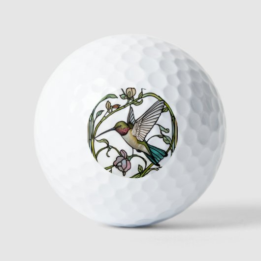 Balles De Golf Elegant hummingbird artwork botanical boho chic (Recto)