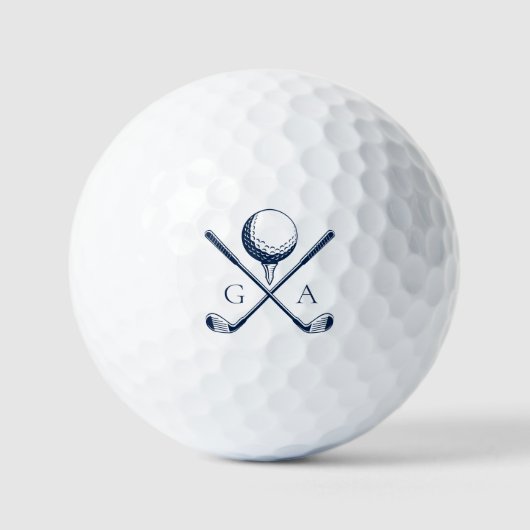 Balles De Golf Elegant Initials Custom Golf Gift- Modern Monogram (Recto)