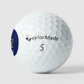 BALLES DE GOLF ÉLÉGANT MODERNE PERSONNALISÉ MIGNON BLANC BLEU NAV (Logo)