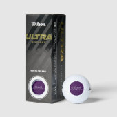 Balles De Golf Élégant Monogramme Coeurs blancs Eggplant pourpre (Emballage)