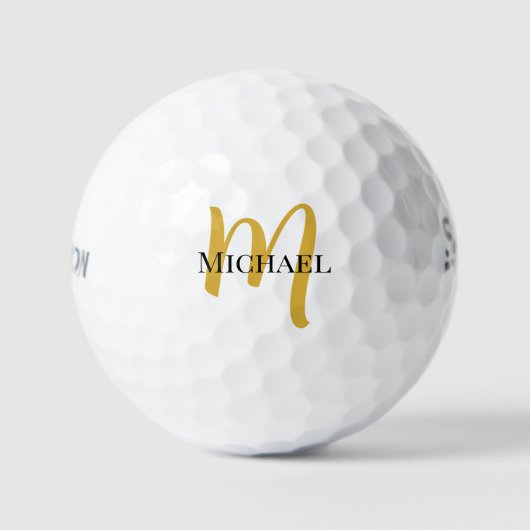 Balles De Golf Élégant Monogramme Or Srixon Soft Feel 12 Pack (Recto)