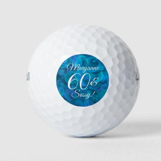 Balles De Golf Elégant Ocean Blue 60 et Sassy Birthday Party (Devant)