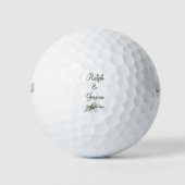 Balles De Golf Élégant Script Custom Couple Names Foliing (Devant)