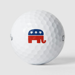 Balles De Golf Éléphant Rouge Blanc Bleu Saison Électorale Milieu