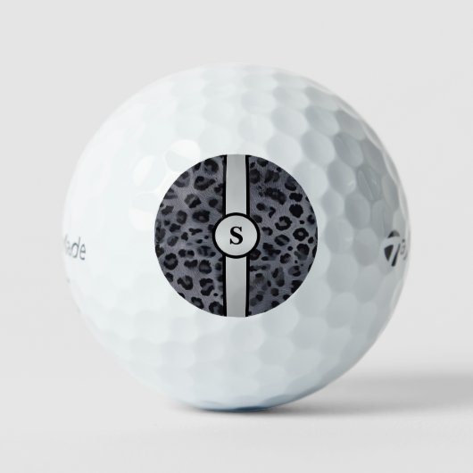 Balles De Golf Élever votre jeu avec gris et léopard noir (Recto)