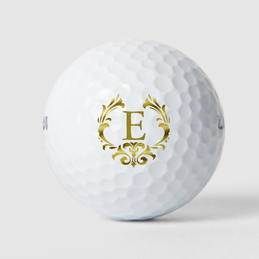 Balles De Golf Emblème de monogramme d'huile d'or (Devant)