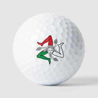 Balles De Golf Emblème Méduse Trinacrie Sicilienne Thème Italien
