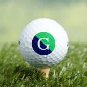 Balles De Golf Emerald Green Navy Blue 2 Tone Diag Init Monogramm (T-shirt Insitu)
